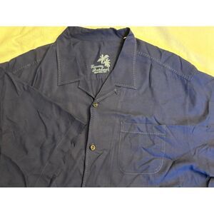 Tommy Bahama Polo XL Men's Short Sleeve Navy 100% Silk Casual‎ Travel